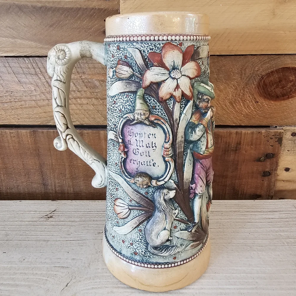 Antique 1901-1910 Adolf Diesinger ceramic beer stein #802 